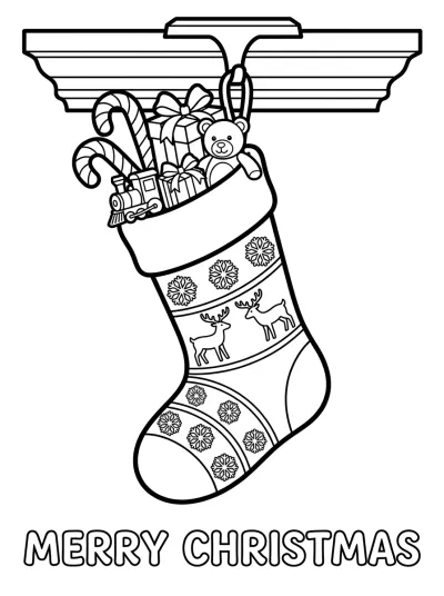 Desenho de Meia de Natal para colorir