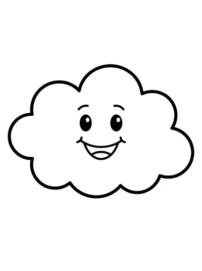 Desenho de Nuvem Fofa para colorir