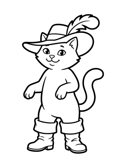 Desenho de Gato de Botas para colorir