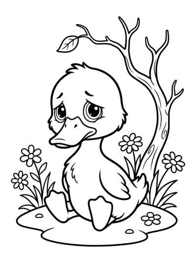 Desenho de Patinho Sozinho para colorir