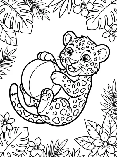 Desenho de Filhote de Onca para colorir