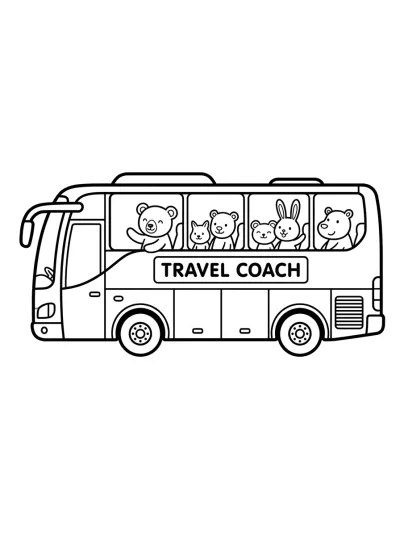 Desenho de Ônibus de Viagem para colorir