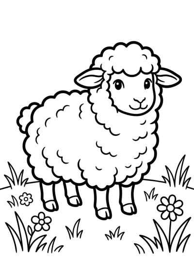 Desenho de Ovelha Fofinha para colorir