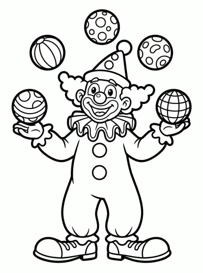 Desenho de Palhaço Alegre para colorir