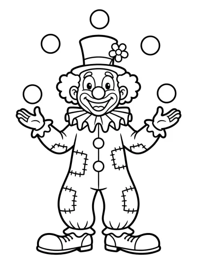 Desenho de Palhaço Malabarista para colorir
