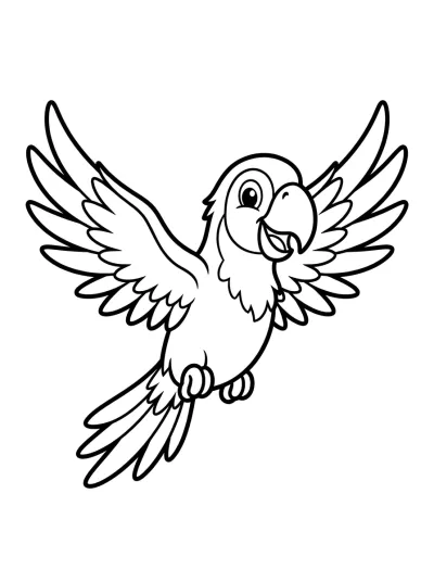 Desenho de Papagaio Voando para colorir