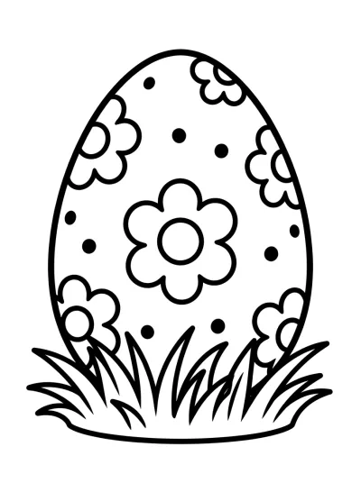 Desenho de Ovo de Páscoa Decorado para colorir