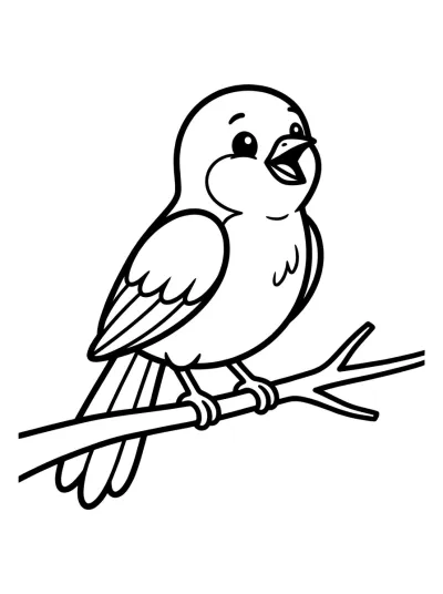 Desenho de Passarinho Cantando para colorir