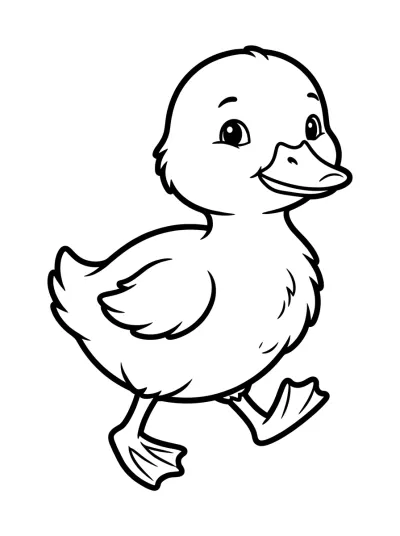 Desenho de Patinho Andando para colorir