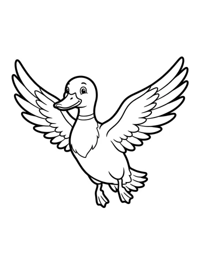 Desenho de Pato Voando para colorir