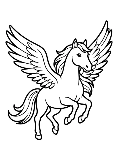 Desenho de Pégaso Voando para colorir