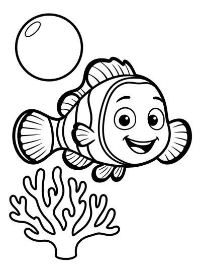 Desenho de Peixe-Palhaço para colorir