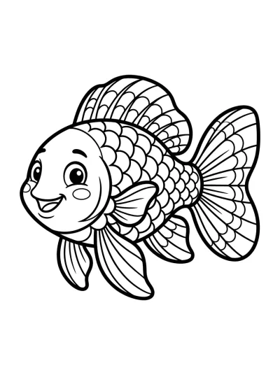 Desenho de Peixinho Tropical para colorir