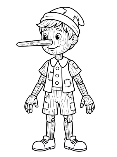 Desenho de Boneco de Madeira para colorir