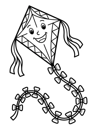 Desenho de Pipa Colorida para colorir