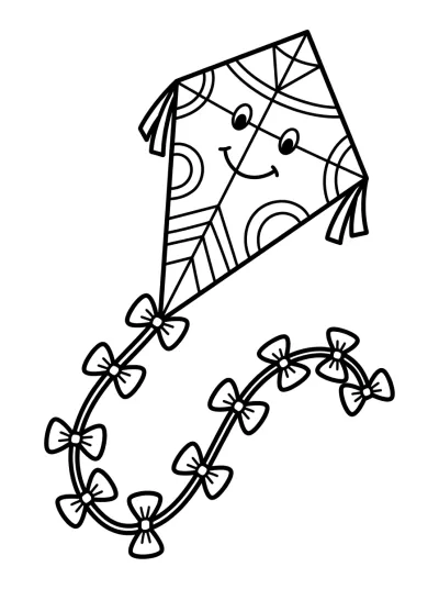 Desenho de Pipa com Laços para colorir
