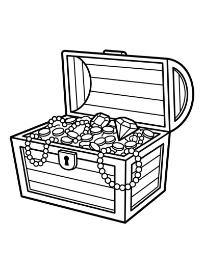Desenho de Baú do Tesouro para colorir