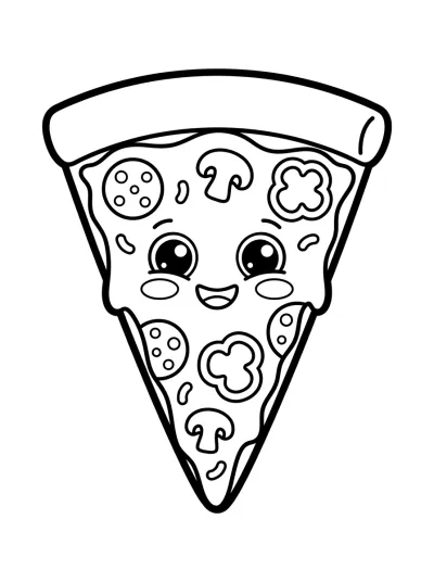 Desenho de Fatia de Pizza para colorir