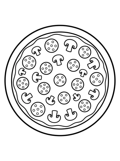 Desenho de Pizza Inteira para colorir
