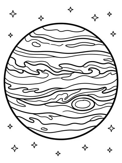 Desenho de Planeta Júpiter para colorir