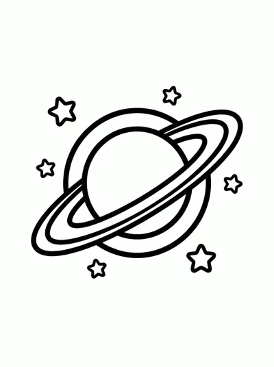 Desenho de Planeta Saturno para colorir