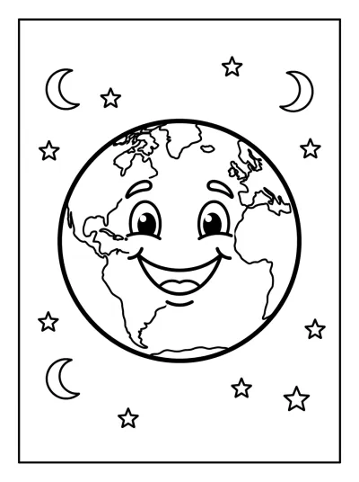 Desenho de Planeta Terra para colorir