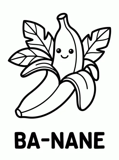 Desenho de Banane à colorier para colorir