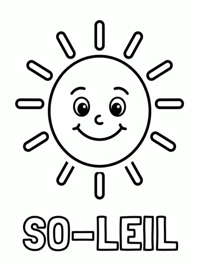 Desenho de Soleil à colorier para colorir