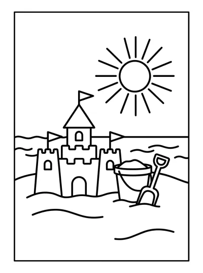 Desenho de Castelo de Areia para colorir