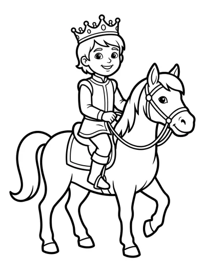 Desenho de Príncipe a Cavalo para colorir
