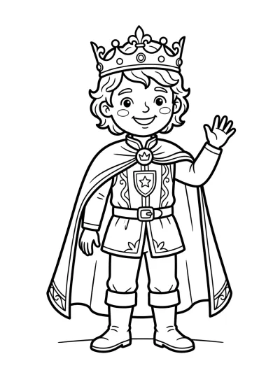 Desenho de Príncipe com Coroa para colorir