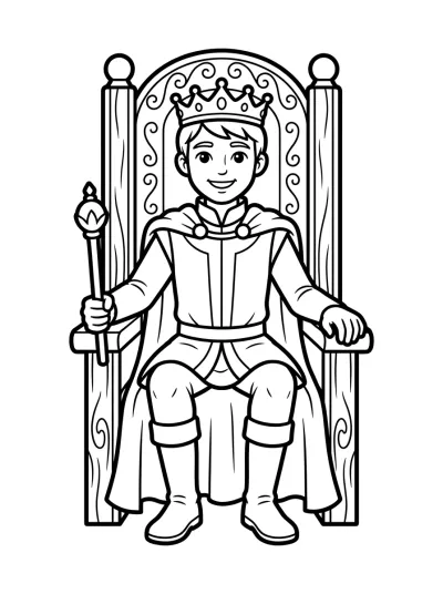 Desenho de Príncipe no Trono para colorir