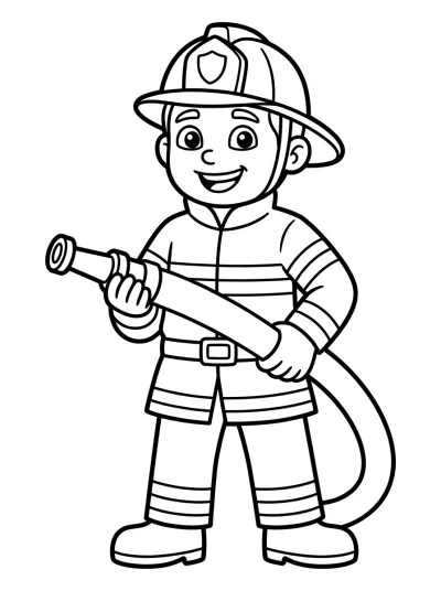 Desenho de Bombeiro para colorir