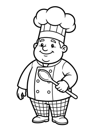 Desenho de Chef de Cozinha para colorir