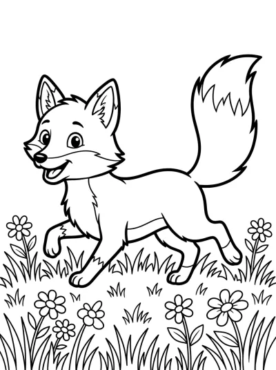 Desenho de Raposa Correndo para colorir