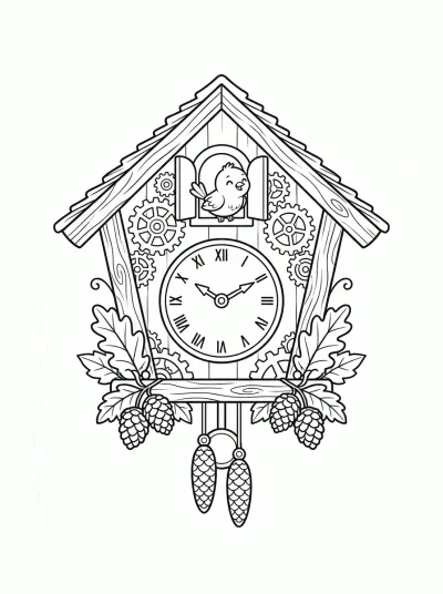 Desenho de Relógio Cuco para colorir