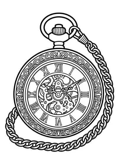 Desenho de Relógio de Bolso para colorir