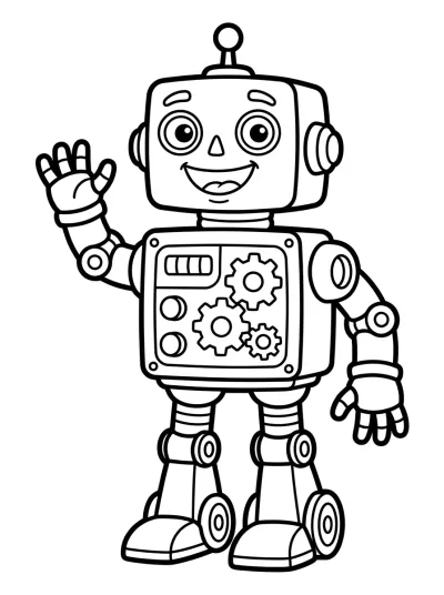 Desenho de Robô Acenando para colorir
