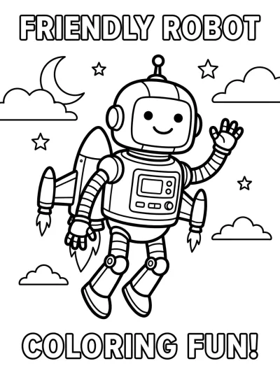 Desenho de Robô Voador para colorir