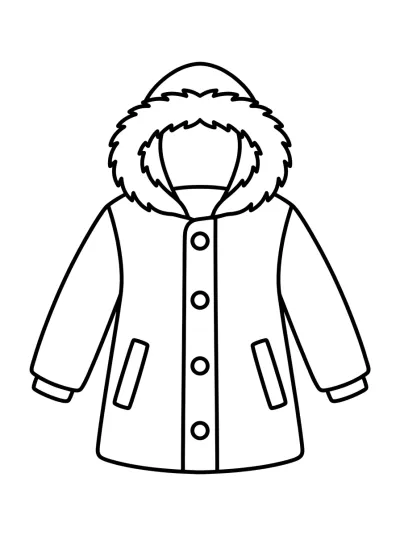 Desenho de Casaco de Inverno para colorir