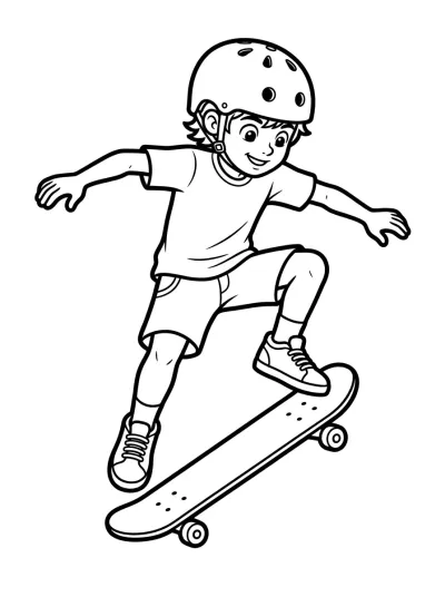 Desenho de Skatista Pulando para colorir