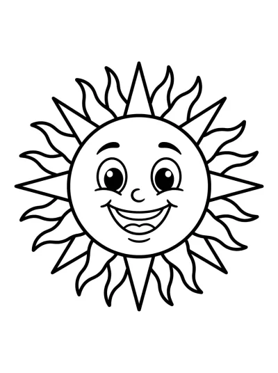 Desenho de Sol Sorridente para colorir