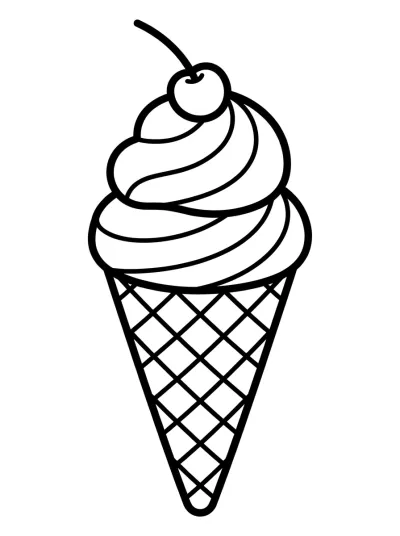 Desenho de Casquinha de Sorvete para colorir
