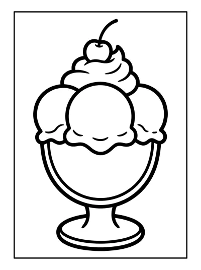 Desenho de Sundae de Sorvete para colorir