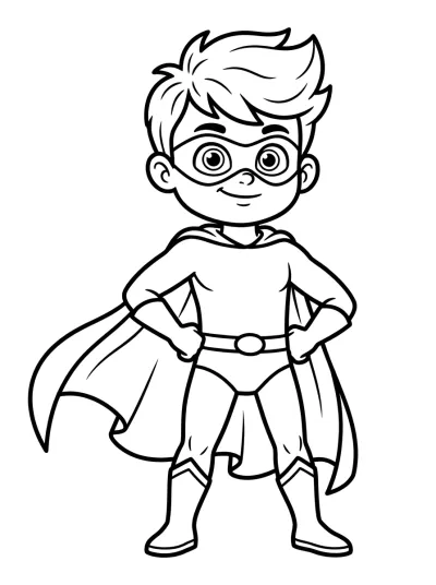 Desenho de Super-Herói Heroico para colorir