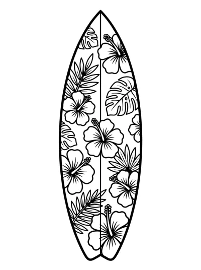 Desenho de Prancha com Flores para colorir