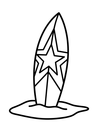 Desenho de Prancha de Surfe para colorir