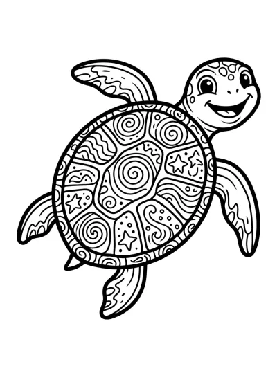 Desenho de Tartaruga Marinha para colorir