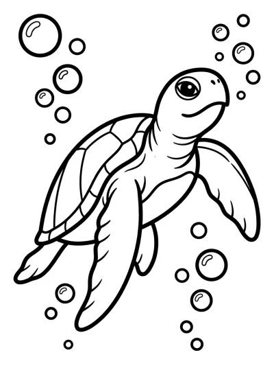 Desenho de Tartaruga Nadando para colorir