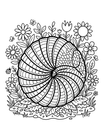 Desenho de Tatu Enroladinho para colorir
